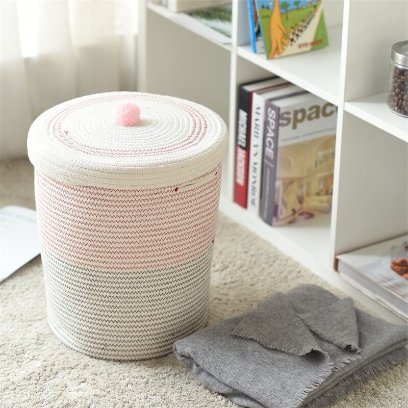 Cotton rope woven with cover  cotton rope storage box